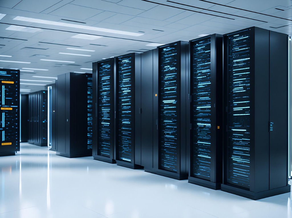 Modern data center with enterprise server infrastructure